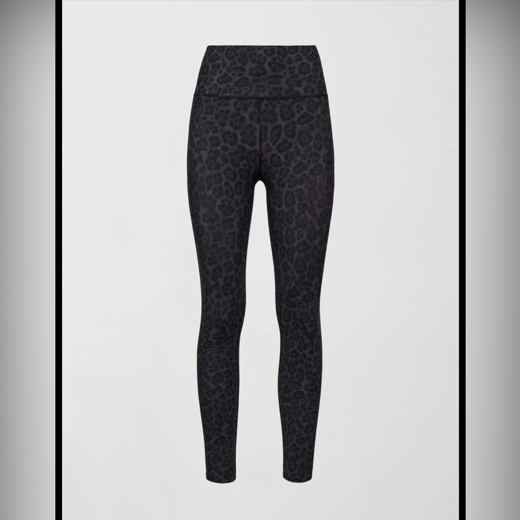 Carbon38 Black Leopard Print High-Waist Leggings